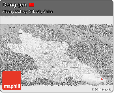 Gray Panoramic Map of Dengqen