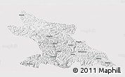 Physical Panoramic Map of Dengqen, cropped outside