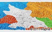Physical Panoramic Map of Dengqen, political outside