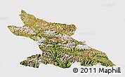 Satellite Panoramic Map of Dengqen, cropped outside