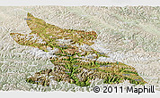 Satellite Panoramic Map of Dengqen, lighten