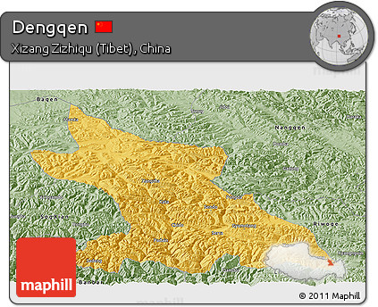 Savanna Style Panoramic Map of Dengqen