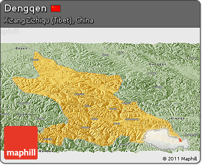 Savanna Style Panoramic Map of Dengqen