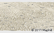 Shaded Relief Panoramic Map of Dengqen