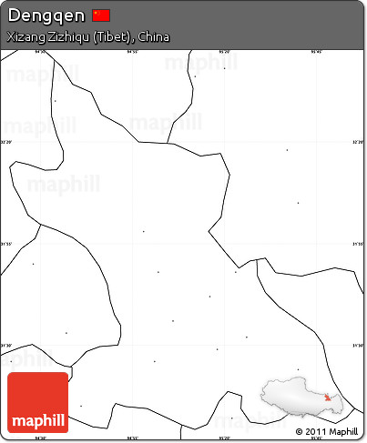 Blank Simple Map of Dengqen, no labels