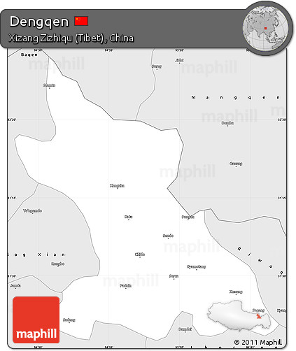 Silver Style Simple Map of Dengqen