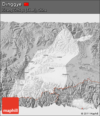 Gray 3D Map of Dinggye
