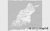 Gray 3D Map of Dinggye, single color outside
