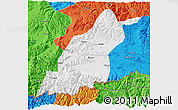 Physical 3D Map of Dinggye, political outside