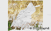 Physical 3D Map of Dinggye, satellite outside