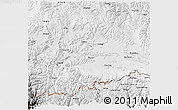 Physical 3D Map of Dinggye, semi-desaturated
