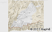 Physical 3D Map of Dinggye, shaded relief outside