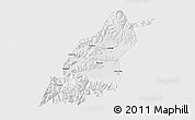 Physical 3D Map of Dinggye, single color outside