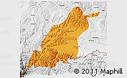 Political 3D Map of Dinggye, physical outside