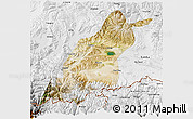 Satellite 3D Map of Dinggye, physical outside