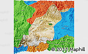 Satellite 3D Map of Dinggye, political outside