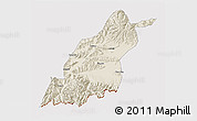 Shaded Relief 3D Map of Dinggye, cropped outside