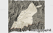 Shaded Relief 3D Map of Dinggye, darken