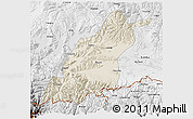 Shaded Relief 3D Map of Dinggye, physical outside