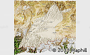 Shaded Relief 3D Map of Dinggye, satellite outside