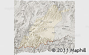 Shaded Relief 3D Map of Dinggye, semi-desaturated