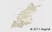 Shaded Relief 3D Map of Dinggye, single color outside