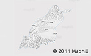 Silver Style 3D Map of Dinggye, single color outside