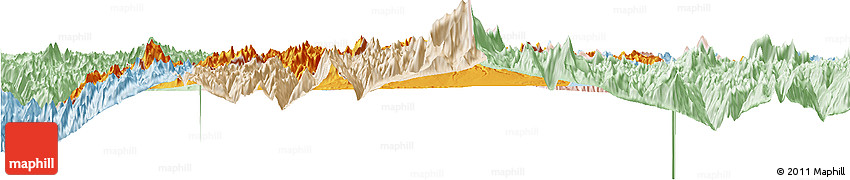 Political Horizon Map of Dinggye, lighten