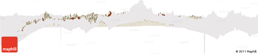 Shaded Relief Horizon Map of Dinggye, cropped outside