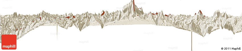 Shaded Relief Horizon Map of Dinggye