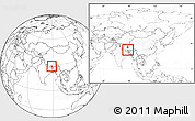 Blank Location Map of Dinggye, within the entire country