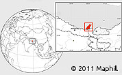 Blank Location Map of Dinggye, highlighted parent region
