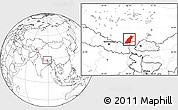 Blank Location Map of Dinggye