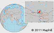 Gray Location Map of Dinggye