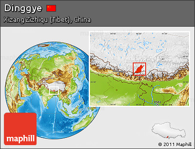 Physical Location Map of Dinggye