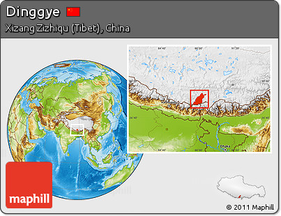 Physical Location Map of Dinggye