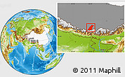 Physical Location Map of Dinggye, highlighted country, highlighted parent region