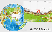 Physical Location Map of Dinggye, highlighted country