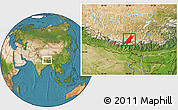 Satellite Location Map of Dinggye