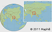 Savanna Style Location Map of Dinggye, within the entire country