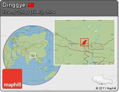 Savanna Style Location Map of Dinggye