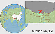 Savanna Style Location Map of Dinggye, highlighted country, highlighted parent region