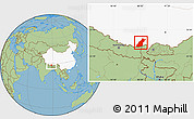 Savanna Style Location Map of Dinggye, highlighted country