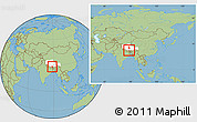 Savanna Style Location Map of Dinggye, highlighted parent region, within the entire country