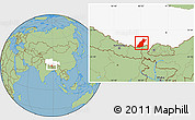 Savanna Style Location Map of Dinggye, highlighted parent region