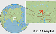 Savanna Style Location Map of Dinggye