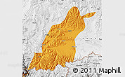 Political Map of Dinggye, physical outside