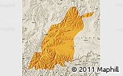 Political Map of Dinggye, shaded relief outside