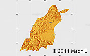 Political Map of Dinggye, single color outside