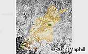 Satellite Map of Dinggye, desaturated
